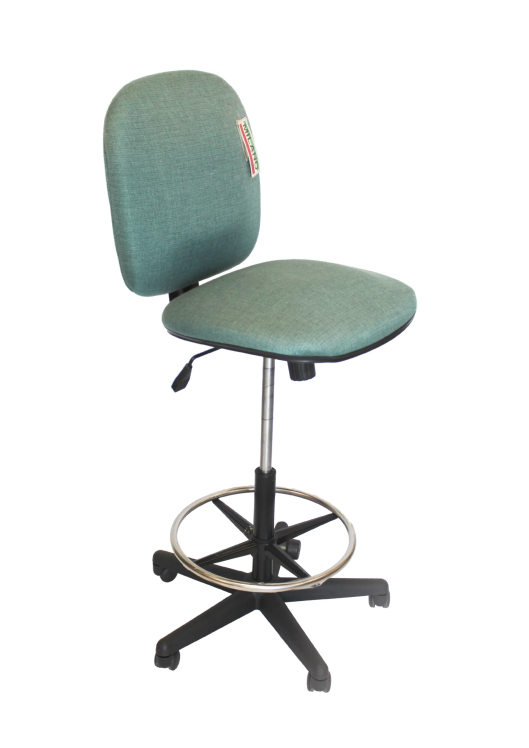 Secretary drafting fabric chair with arms
